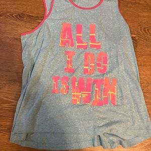 All I do is win kids (14-16) tank blue